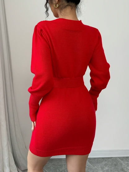 Կանացի էլեգանտ, նեղ, ժապավենաձև նախշերով սվիտեր-զգեստ, նորաձև և բազմակողմանի, հարմար է աշնանային և ձմեռային սեզոնի համար, Սուրբ Ծննդյան նվեր