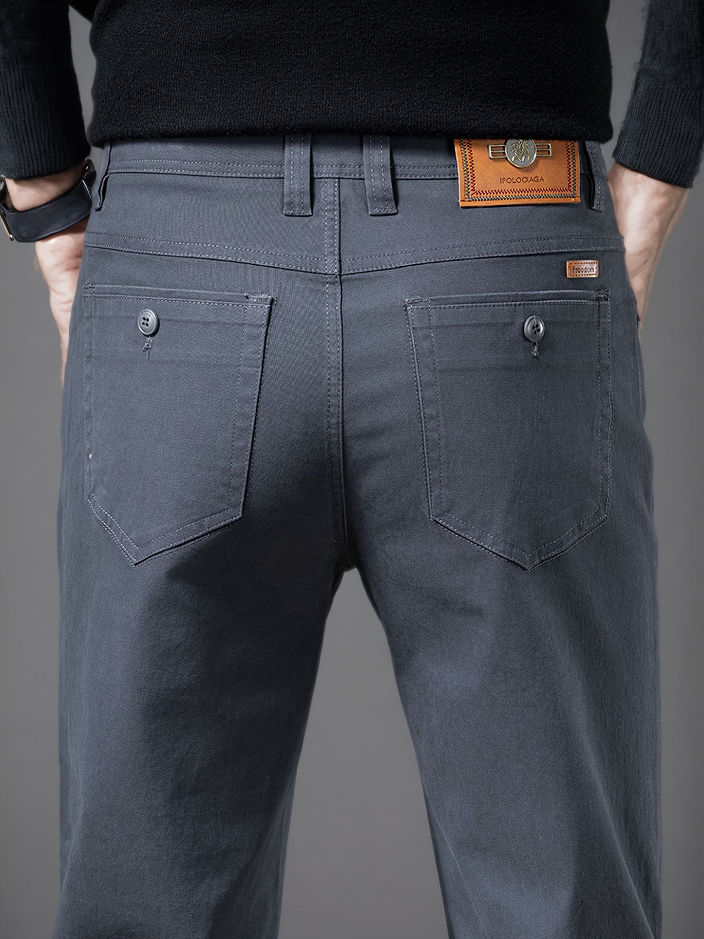 Men's Cotton Blend Casual Business Pants - Spring/Fall Style