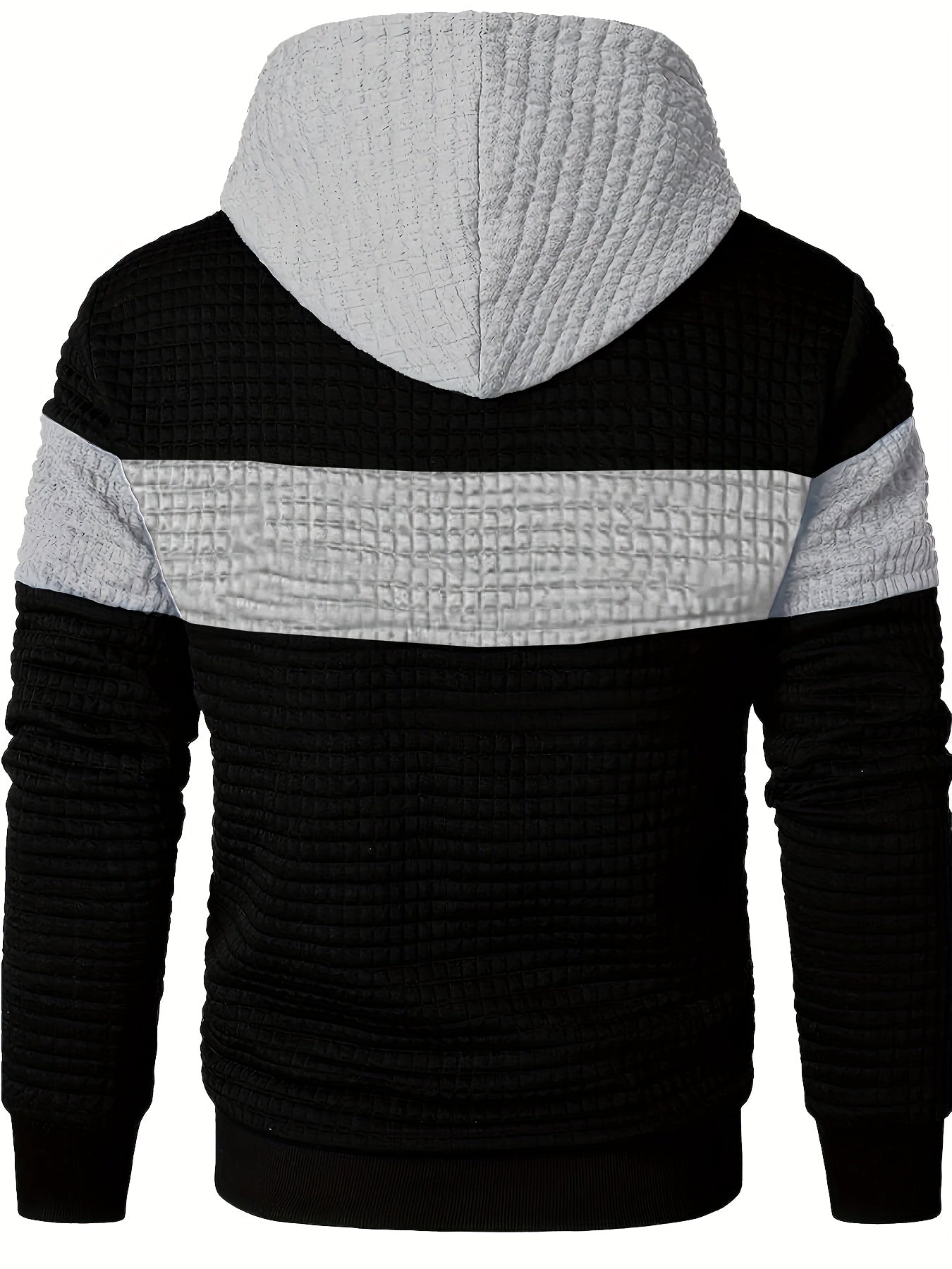 Նորաձև գլխարկով սվիտեր | Տղամարդու առօրյա սվիտեր թեթևակի ձգվող գործվածքից, երկար թևքերով, գրպանային դետալներով, միագույն նախշերով՝ գարուն/աշուն