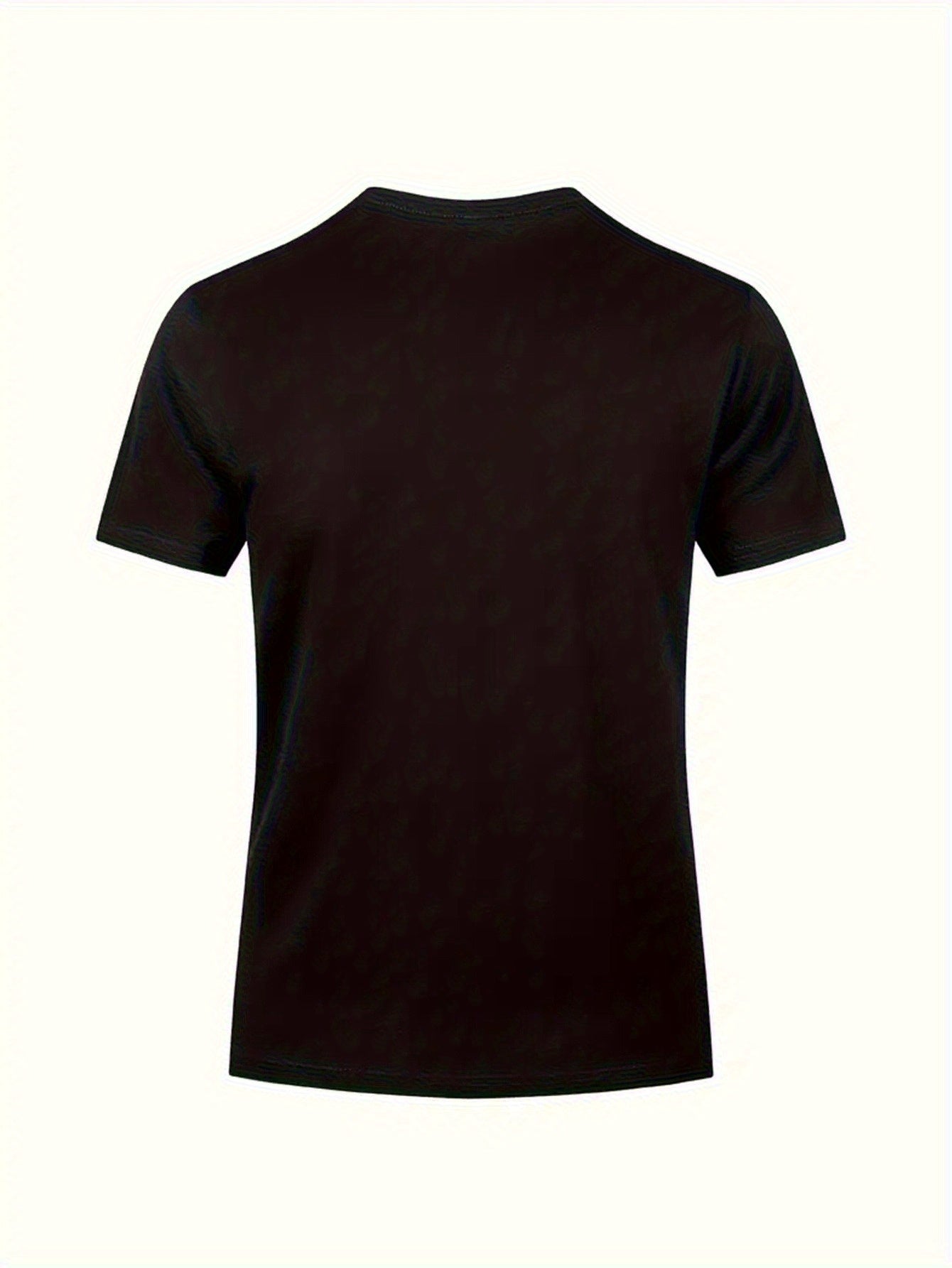 1pc Men's Spring Summer Casual Short Sleeve T-Shirt - Solid Black, Regular Fit Round Neck, Breathable Fabric for Gym, Outdoor  Casual Attire, Gym Shirts, Durable Casualwear, Smooth Texture