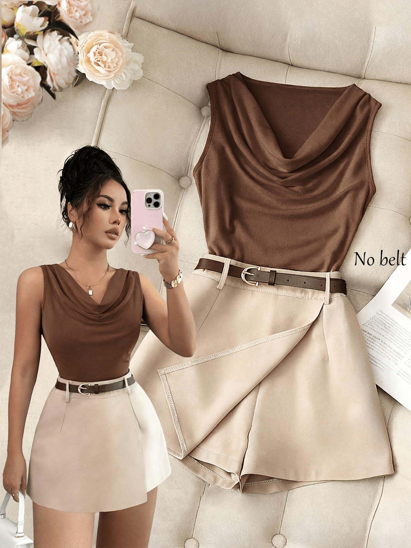 Women's Casual Tank Top and Shorts Set for Spring-Summer