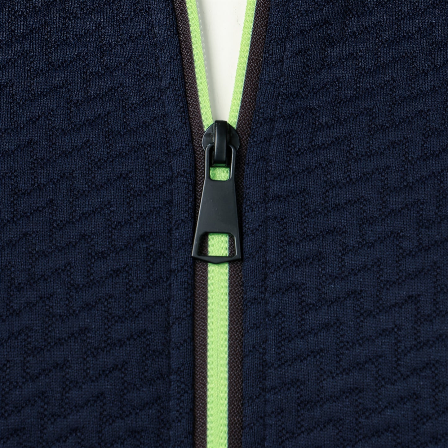 Men's Casual Zip Up Jacquard Jacket, Chic Stand Collar Coat for Spring Fall, Autumn And Winter, Hoodie Top