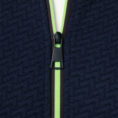 Men's Casual Zip Up Jacquard Jacket, Chic Stand Collar Coat for Spring Fall, Autumn And Winter, Hoodie Top