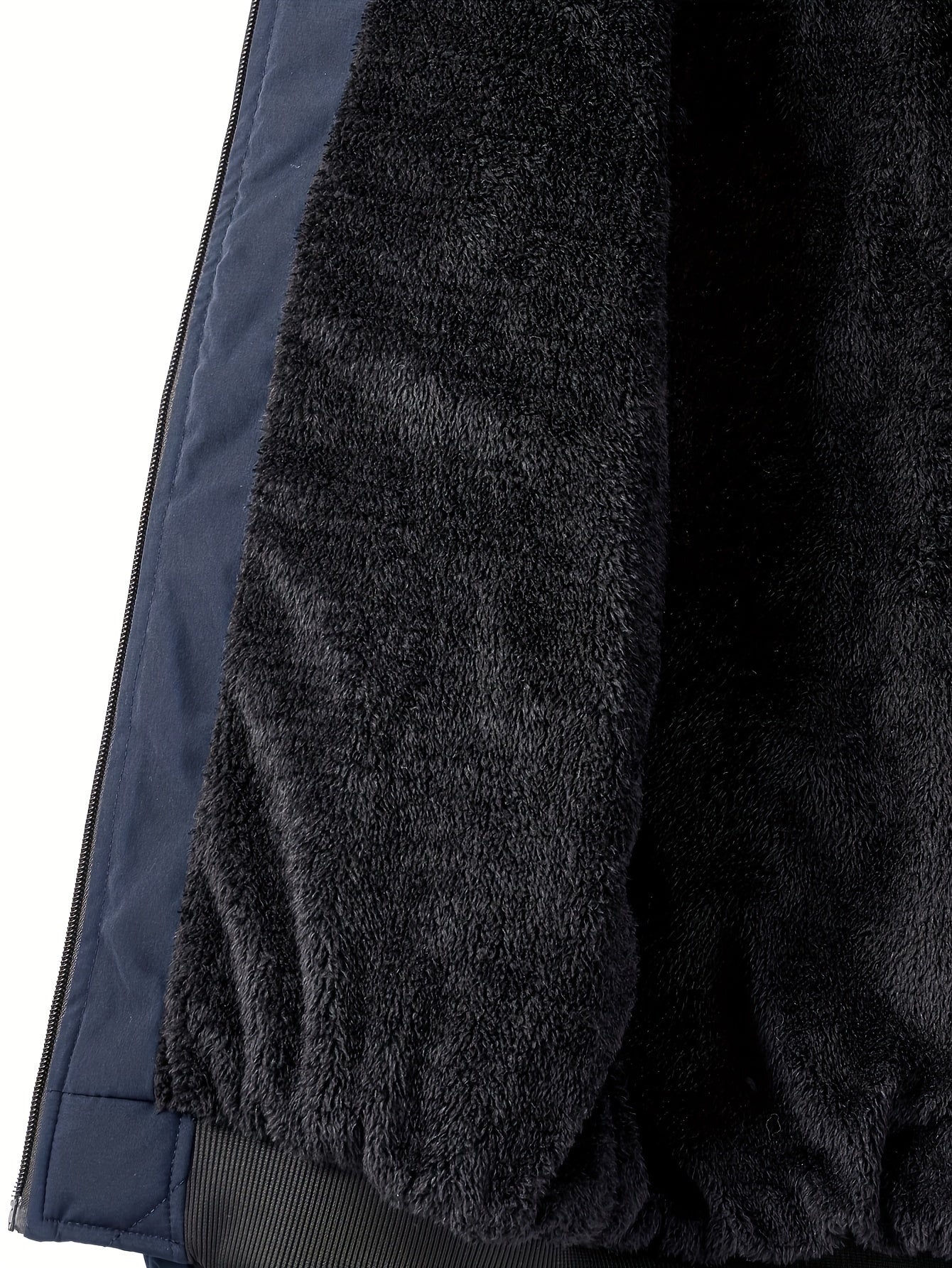 Men's Casual Fleece-Lined Hoodie Jacket - Warm, Windproof Zip-Up Coat with Quilted Design for Fall/Winter, Winter Coat
