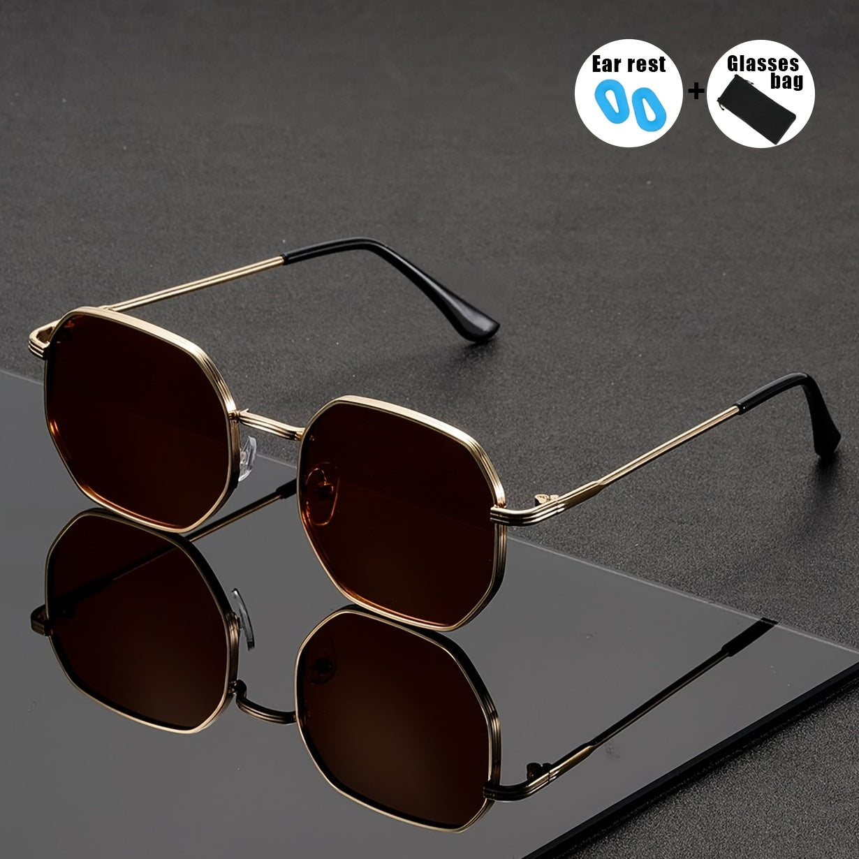 Unisex Vintage Sunglasses with Lightweight Ferroalloy Frame UV400