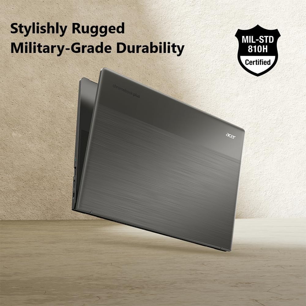 Acer Chromebook plus 514 Laptop with Google AI – 14" Full HD 1920 X 1080 IPS Touch Display | Intel Core I3-N305 | 8GB LPDDR5 | 128GB SSD | Wi-Fi 6E | FHD Camera | Chrome OS | CB514-4HT-375Z