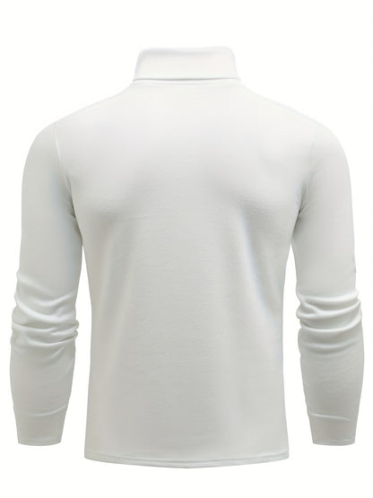 Casual Solid Men's Autumn And Winter Turtleneck Long-sleeved Fit T-shirt