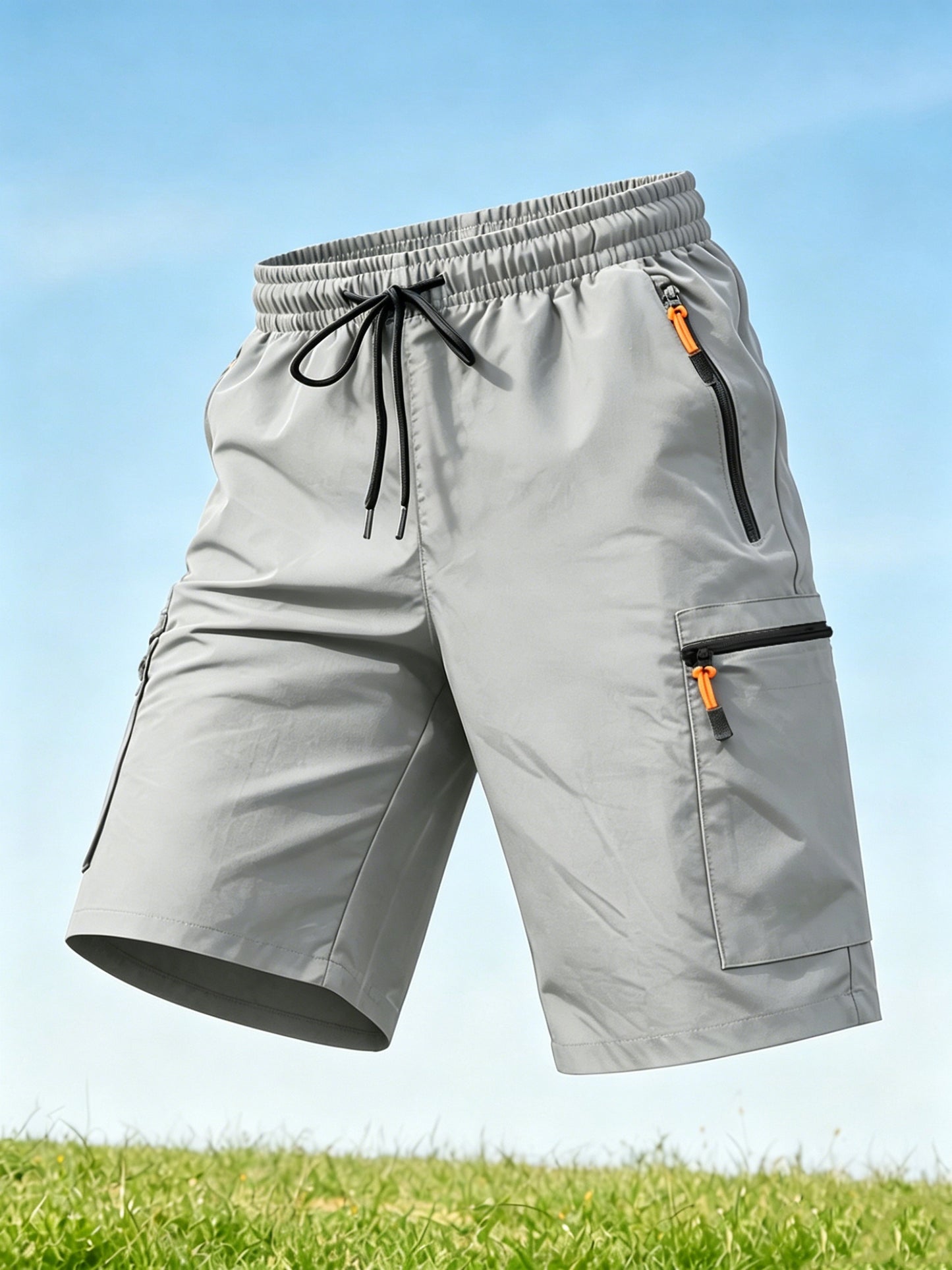 Men's Casual Loose-Fit Cargo Shorts with Elastic Drawstring Waist