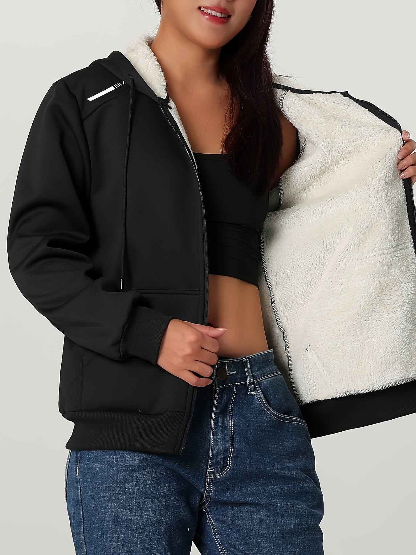 Կանացի ծանր ձմեռային բաճկոն - Ջերմամեկուսացված սառը եղանակի բաճկոն՝ ամբողջական կայծակաճարմանդով, մեծ առջևի գրպաններով - Մանուշակագույն վերնազգեստ առօրյա և պաշտոնական միջոցառումների համար - Ոչ ձգվող պոլիեսթերային գործվածք - Հեշտ խնամքի կանացի վերնազգեստ,