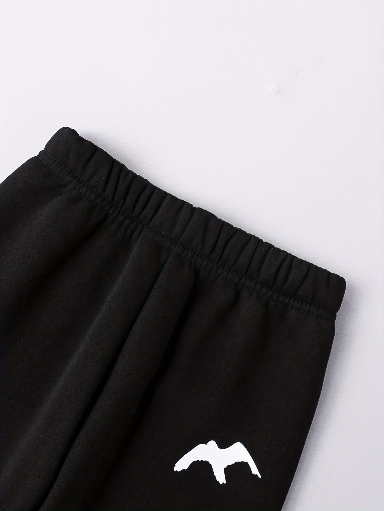 2pcs Boys' Autumn/Winter Fleece-Lined Hooded Zip-Up Jacket and Pants Set with Bird Print, Simple Color Block Design with Pockets, Fashionable Sporty Outfit for Outdoor Activities and Daily Wear, 100% Polyester Knit Stretch Fa