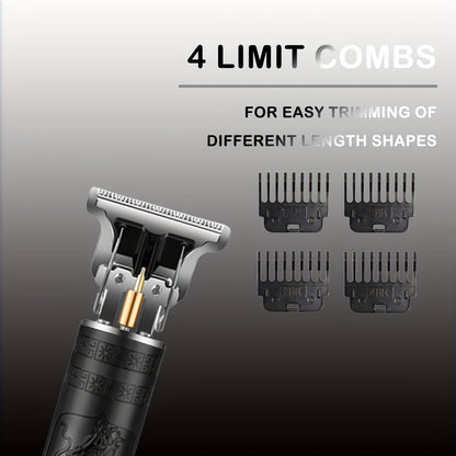 1-Piece/4-Piece Hair & Beauty Set – Rechargeable Electric Hair Clipper, Beard Trimmer, Nose Hair Trimmer, Shaver, Adjustable Length, Ideal for Men's Home Haircuts, Travel, Styling, and Beard Grooming, Perfect Gift for Men