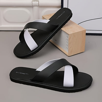 Men's Lightweight Slip-On Sandals with Criss-Cross Straps