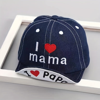 Toddler Denim Baseball Cap Sun Hat with Adjustable Strap