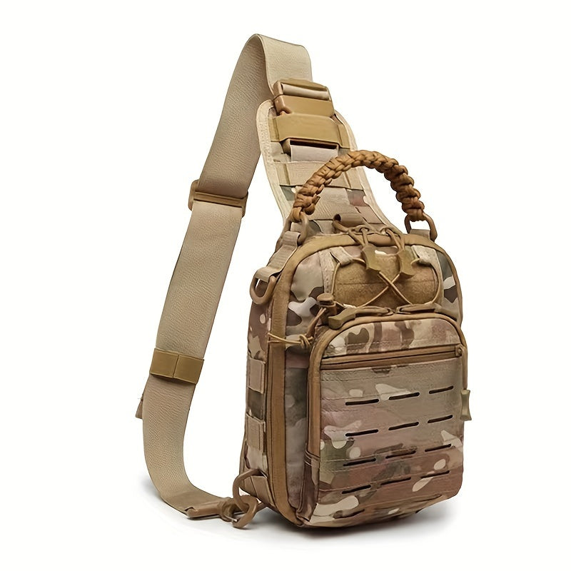 Versatile EDC Crossbody Bag - Lightweight, Multi-Pocket Travel Chest Pack with Zip Closure for Outdoor Adventures