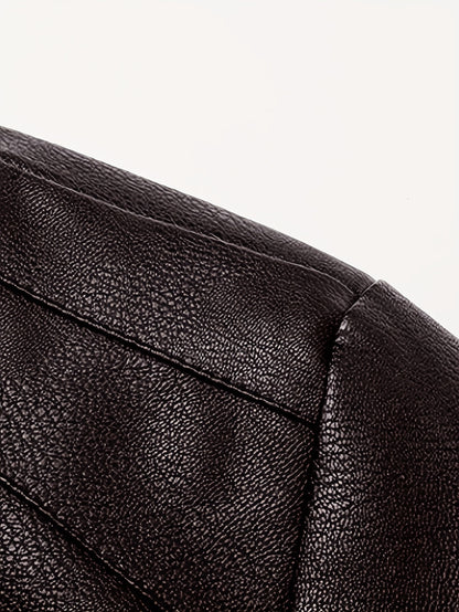 Men'S Cozy Fleece-Lined Bomber Jacket - Thick Winter Coat with Multiple Pockets, Zip-Up Casual Pilot Style, Brown, Polyester Lining, Perfect for Fall & Winter, Winter Bomber Jacket