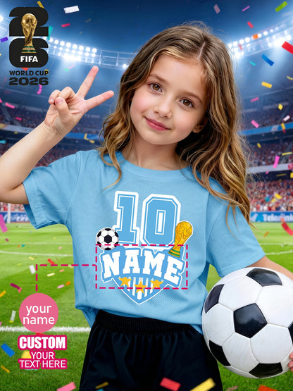 2026 World Cup Girls' Casual Polyester T-Shirt with FIFA Print