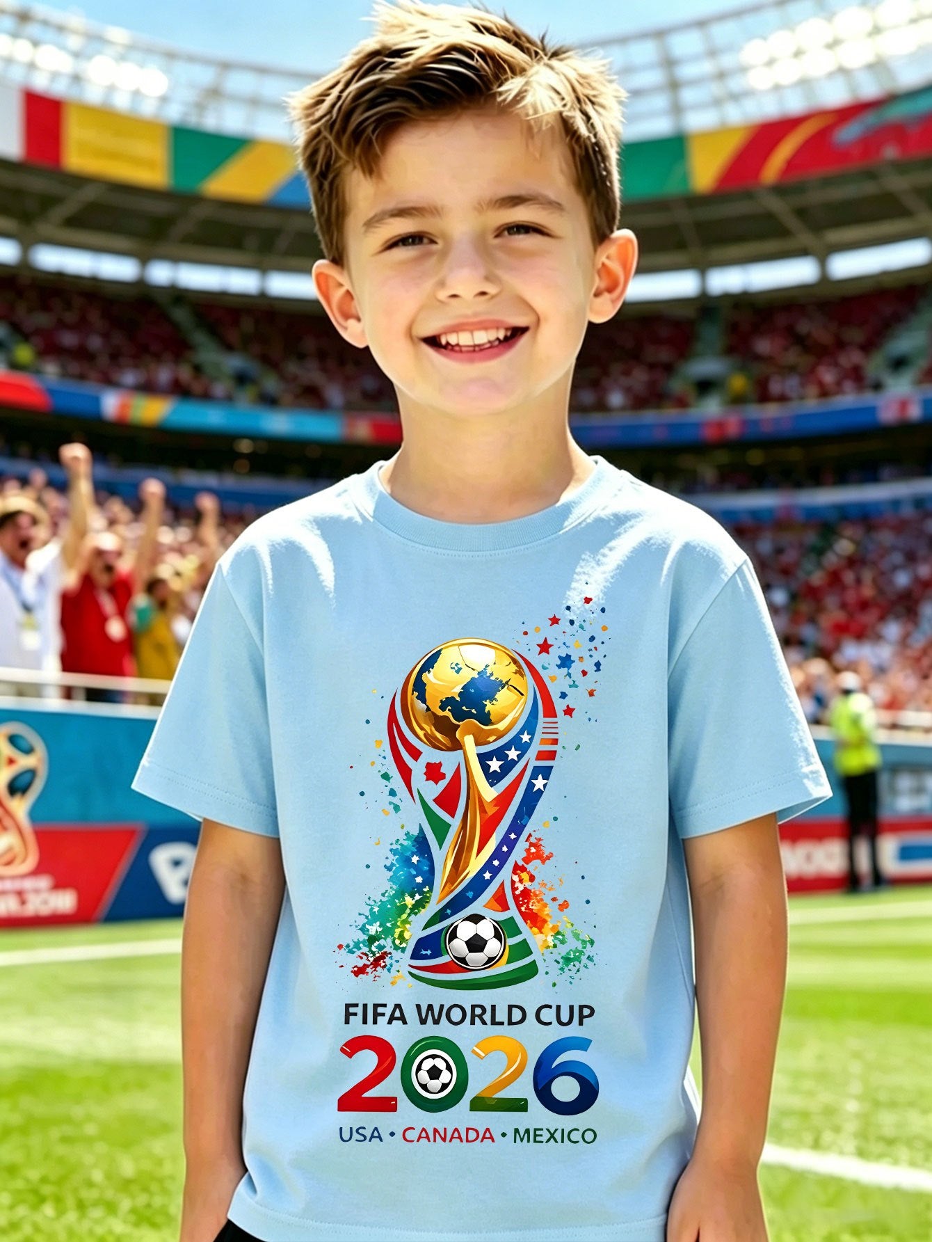 Kids 2026 FIFA World Cup Cotton T-Shirt - Casual Summer Top