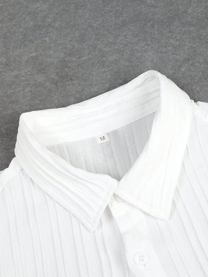 Men's Casual Short-Sleeve Shirt & Drawstring Pants Set