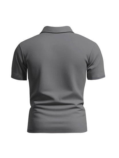 New Style Half-zip Short Sleeve, Casual Fashion Quick-dry Breathable Lapel Short Sleeve, Popular Men's Top - ayq