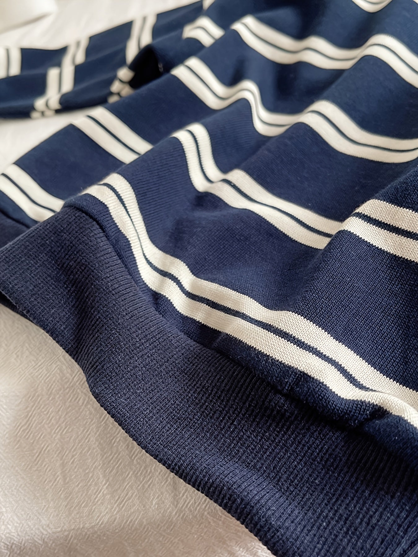 Boys' Cotton Blend Striped Lapel Set with Long Sleeve & Pants