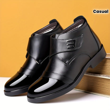 Winter Men'S Fleece-Lined Business Shoes, Warm And Stylish, Suitable for Business And Festive Occasions.