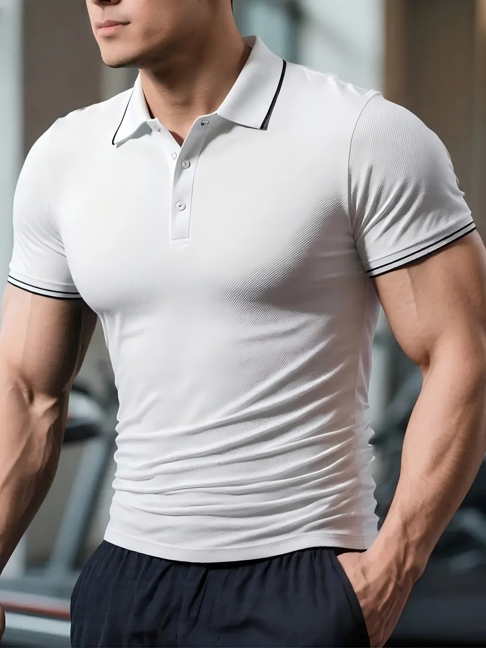 Men'S Quick-Dry Polo Shirt with a Collar for Summer - Breathable, Quick-Drying, Buttoned, Suitable for Beach, Golf, And Casual Office Wear, Smooth Texture Beach Tee - ayq