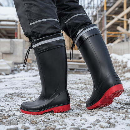 All-Season Tall Waterproof Rain Boots with Fleece Lining