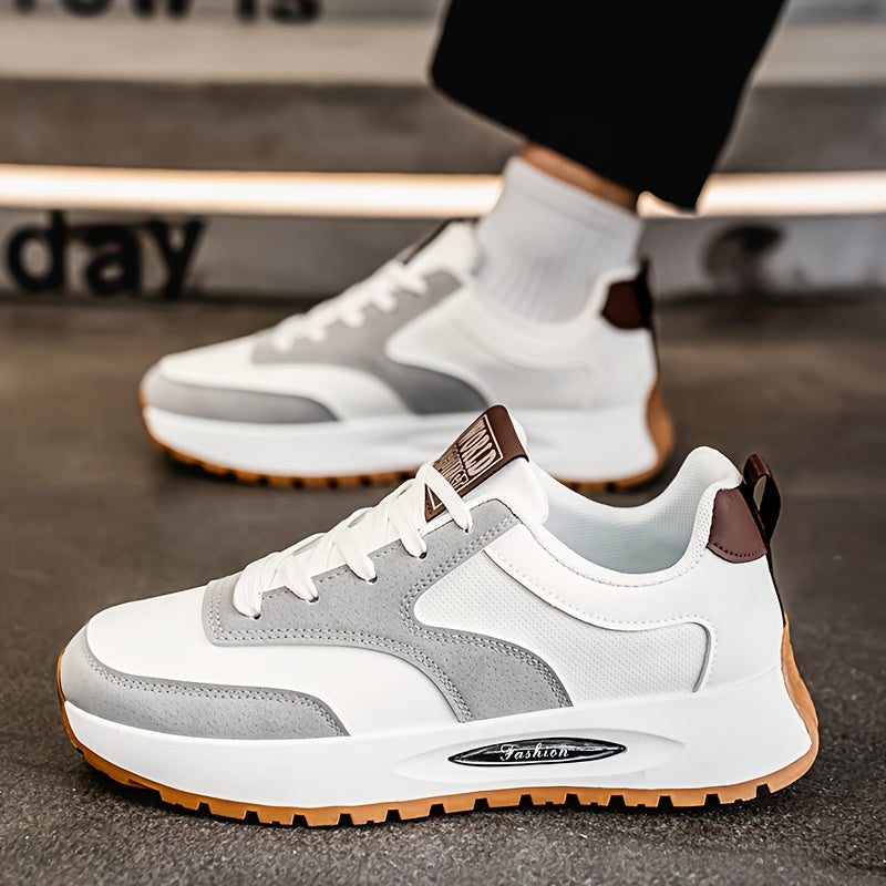 [sneakers] Men'S Running Shoes - Breathable, Non-Slip Casual Skate Shoes with Lace-Up Design, Comfortable And Durable