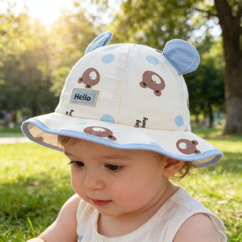 Kids 3D Bear Bucket Hat for Spring and Summer, Lightweight & Breathabl