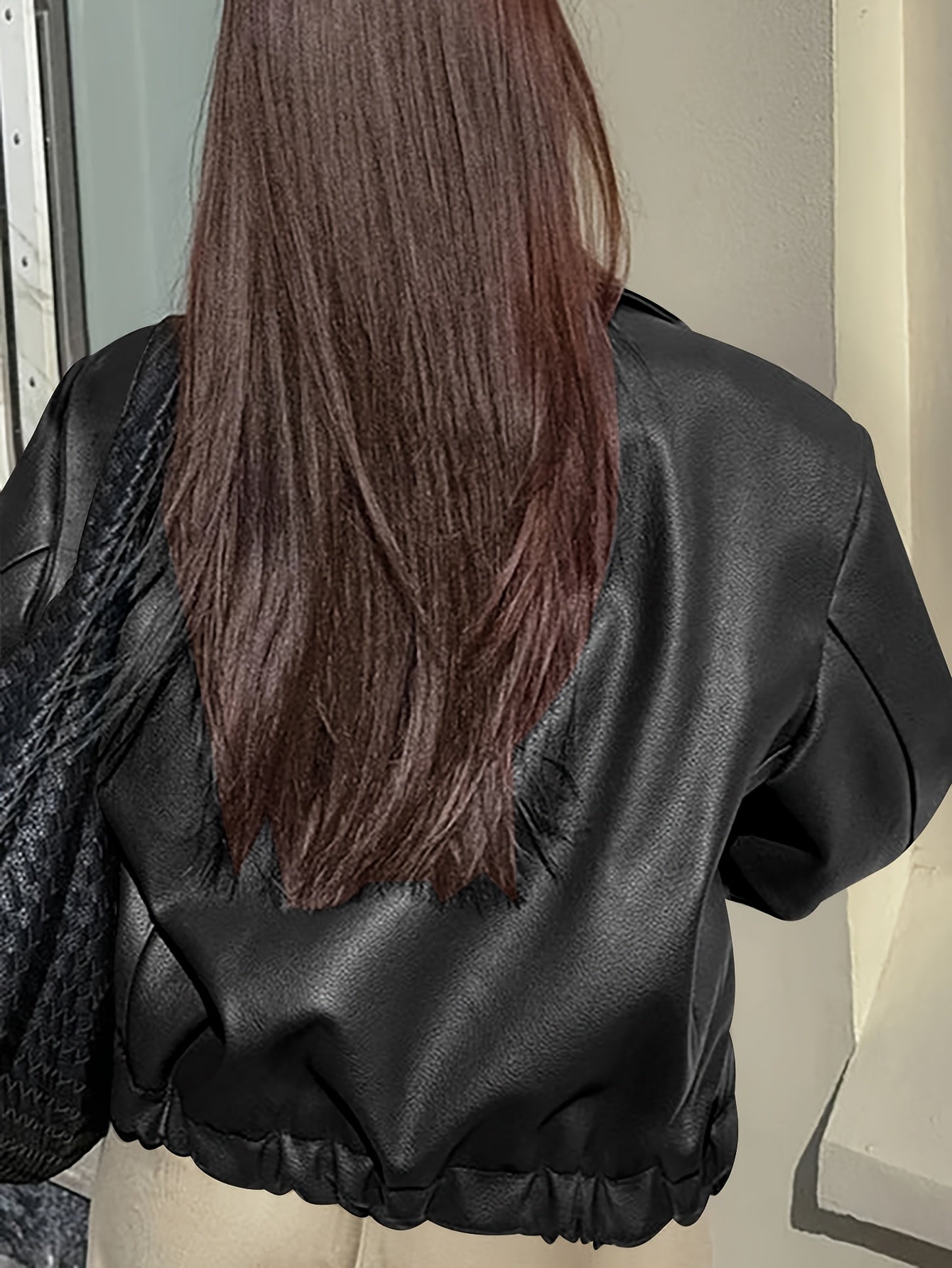 Women's Retro Motorcycle Jacket - Coat with Collar & Classic Black/White/Grey/Brown Tones - All-Season Casual Outerwear (Machine Washable) for Motorcycle Riding & Casual Attire - Non-Stretch Jacket