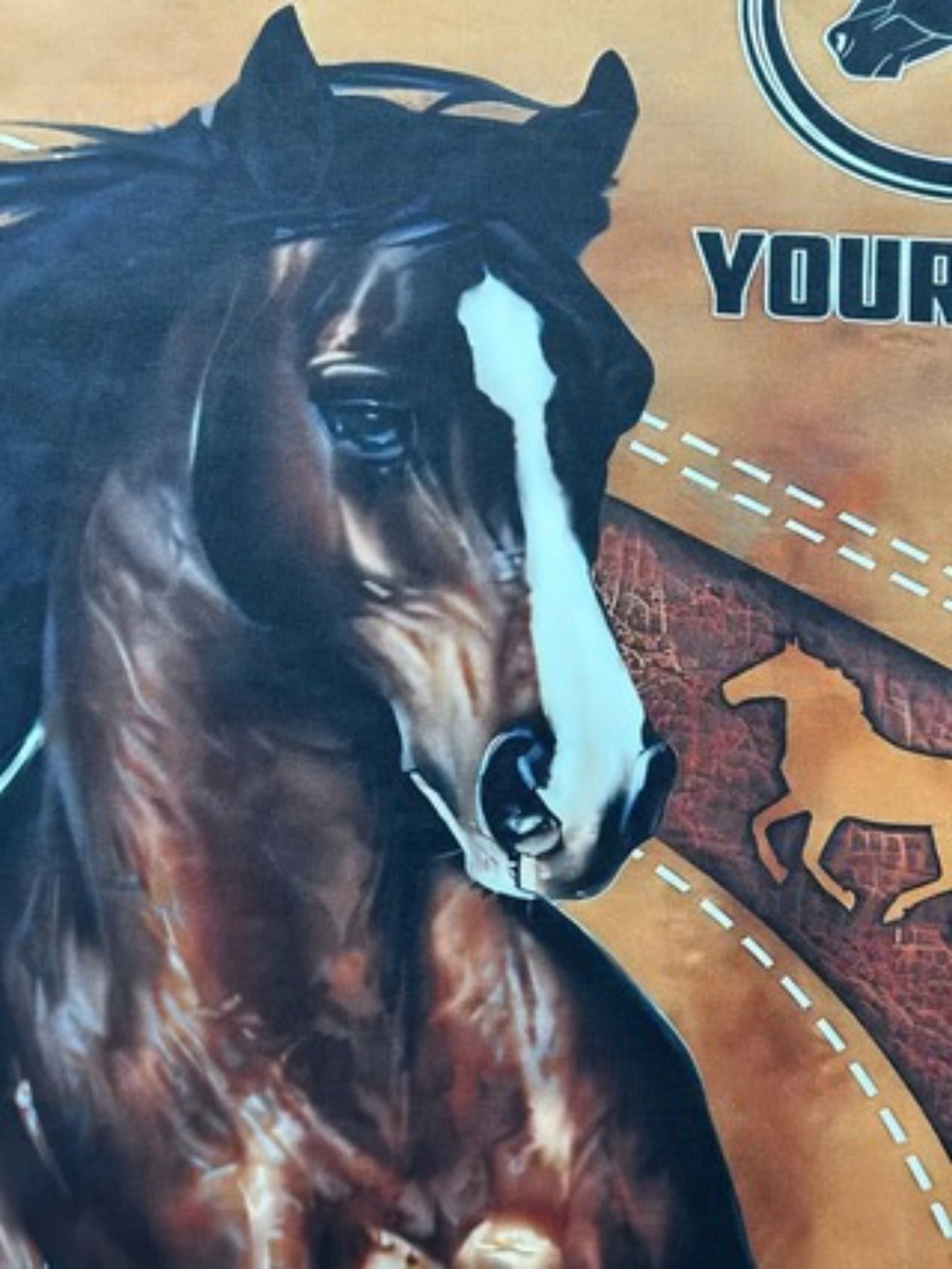 Men's Western Horse Print Hooded Sweatshirt - 3D Horse & Cowboy Design, Brown/Beige Casual Pullover, Warm Winter Sweater for Equestrian Events & Casual Attire, Machine Washable, Ideal Gift for Horse Lovers