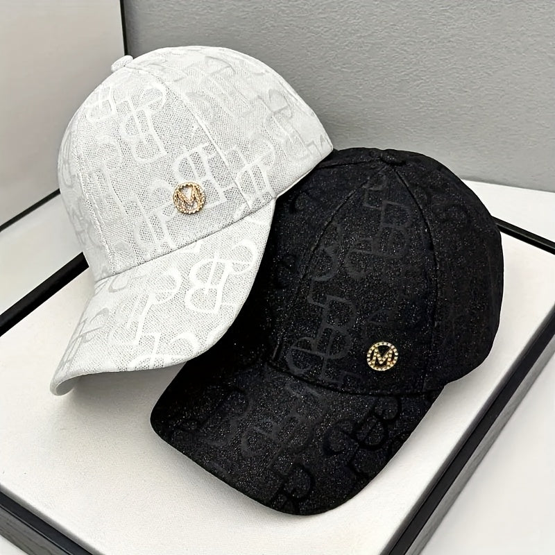 Women's Lightweight Adjustable Baseball Cap with Embroidered Jacquard