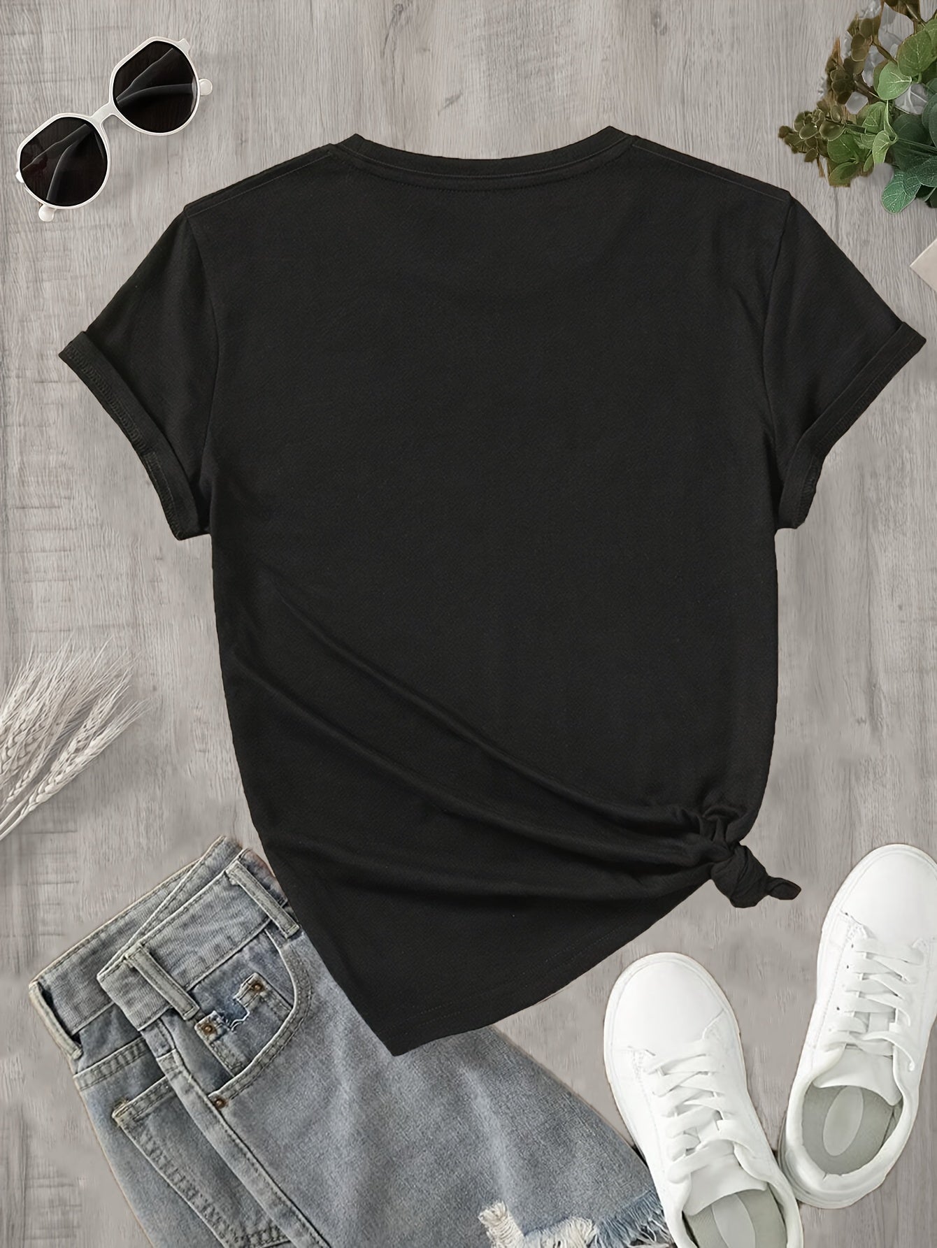 Women's 100% Cotton Casual Short-Sleeve Printed T-Shirt