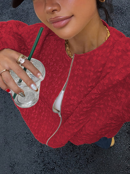 Միագույն կայծակաճարմանդով առօրյա բաճկոն