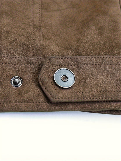 Men's Light Luxury PU Texture Casual Business Jacket