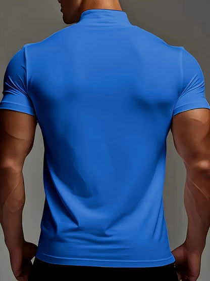 Men'S Short-Sleeve Polo Shirt Made of Breathable And Comfortable Knitted Fabric, Suitable for Cycling, Outdoor Sports, Gym, And Casual Wear for a Fitted Look - ayq