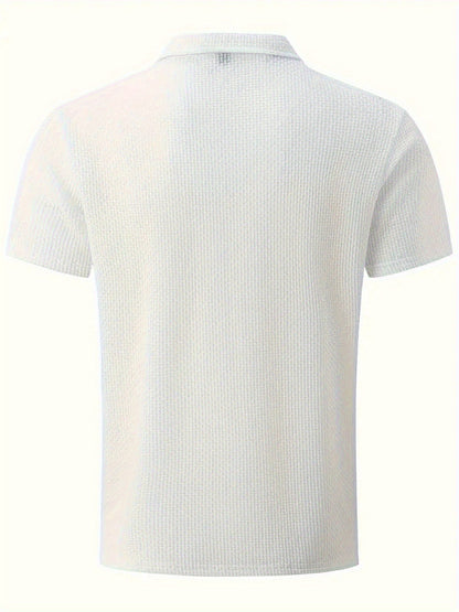 FS1128 Style Men'S Jacquard Polo Shirt with Unique Print Patterns, Casual Short Sleeves, Summer Fashion, Breathable Embossed Top, a Perfect Gift - ayq