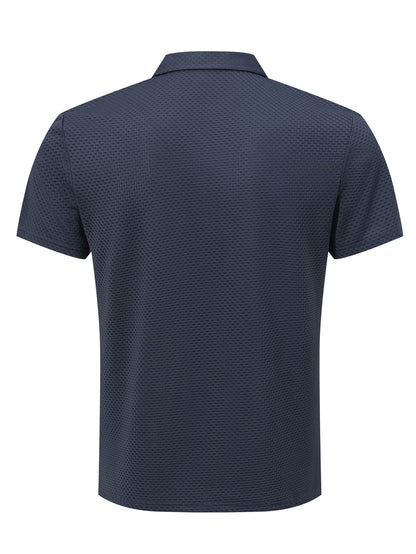 G884-DIOS Men's Short Sleeve Casual Summer Printed T-Shirt - Fashionable and Versatile Top, Geometric Design, Lightweight Golf Shirt - ayq