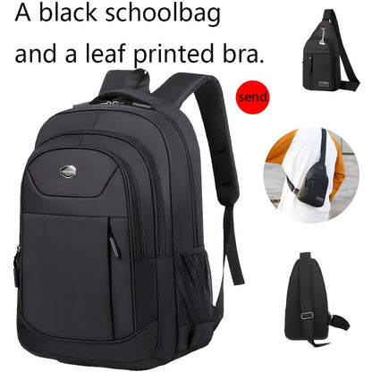 Unisex Black Backpack with Multiple Compartments, Adjustable Straps & Secure Zipper Closure - Durable Fabric for School, Work, Travel & Casual Use, Backpack for School, Work Commute, Travel Bag, Minimalist Design, Sturdy Cons