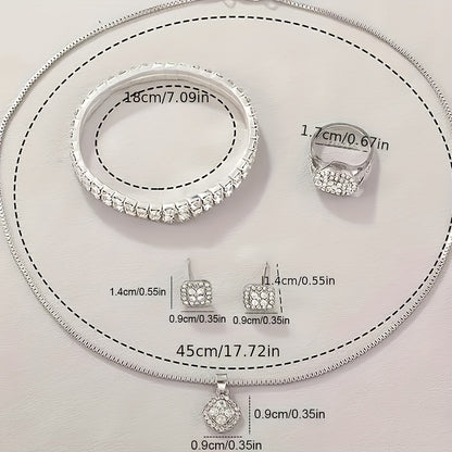 6pcs Luxury Fashion Women'S Jewelry Set, Rose Golden Stainless Steel Quartz Watch with Matching Necklace, Earrings, and Bracelet, Roman Numerals, Electronic Movement, Non-rechargeable Battery - Perfect Gift for Mom