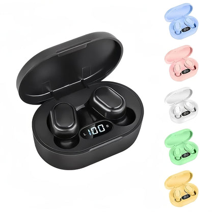 Button-controlled wireless in-ear headphones with LED power display, long battery life and low latency, suitable for daily use, commuting, sports, etc., compatible with multiple devices, first choice for personal use or gift