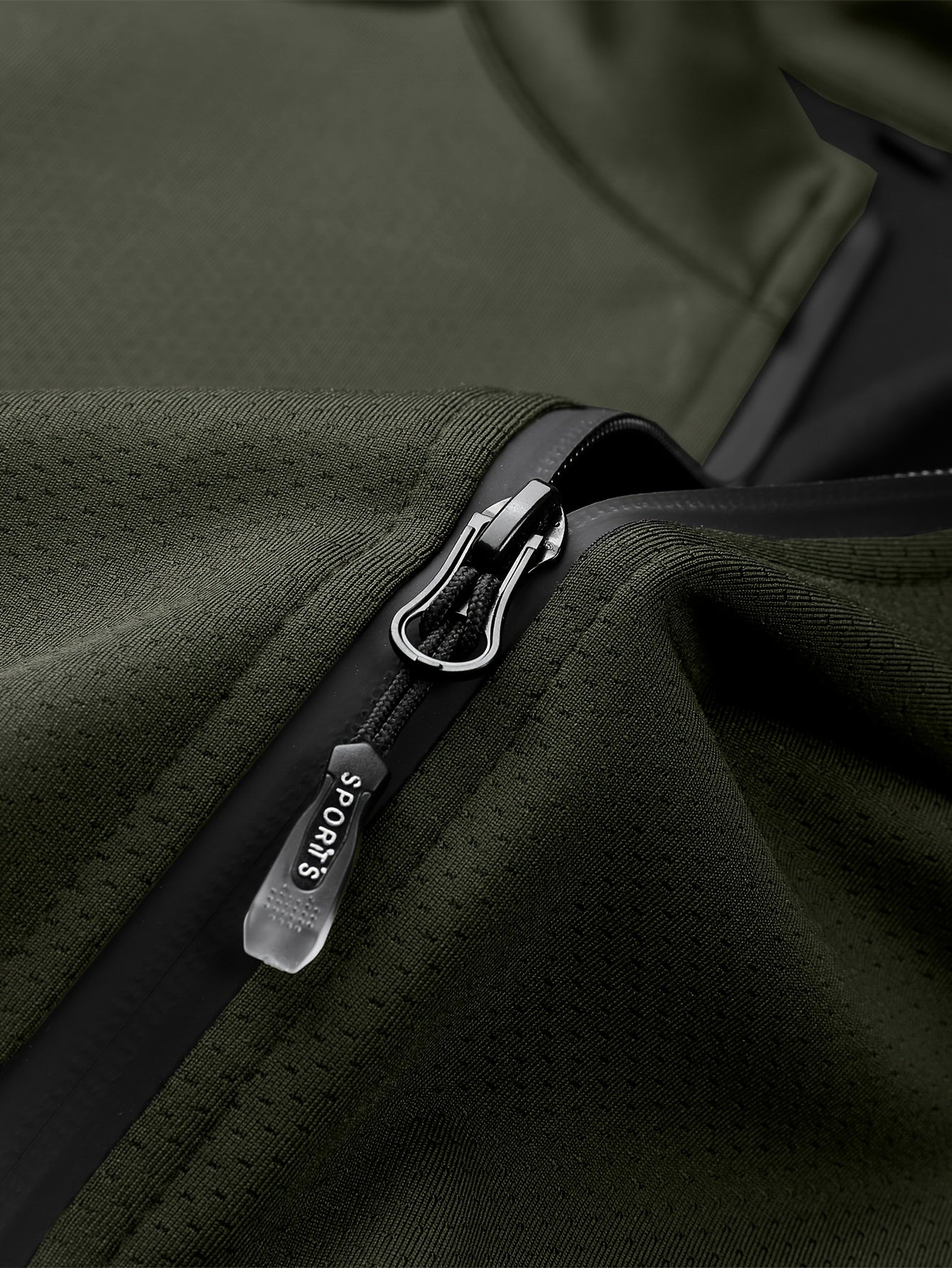 Men'S Slim Fit Quick-Dry Zip-Up Jacket - Lightweight Comfort Fabric, Stand Collar, Long Sleeves for Running & Outdoor Activities, Olive Green, Fall/Winter Casual Sportswear, Sportswear | Sleek Design | Durable Sportswear