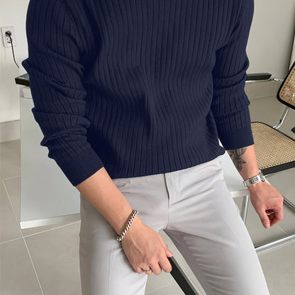 2024 New Cross-Border Men'S Round Neck Pullover Knitted Sweater