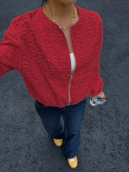 Միագույն կայծակաճարմանդով առօրյա բաճկոն