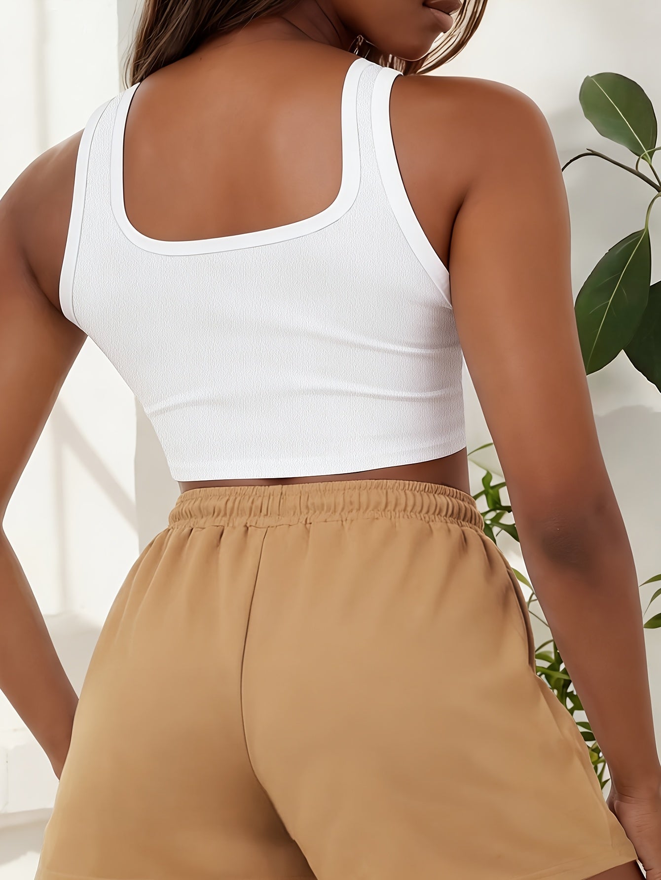 Buttery-Soft Sleeveless Crop Tank & Drawstring Shorts Set