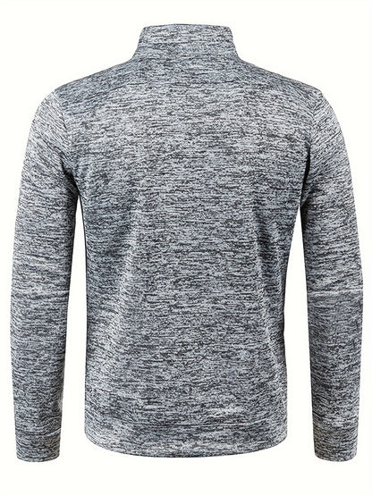 Men's Stand Collar Jacket - Full-Zip Casual Athletic Coat, Light Grey with Lime Accents, Zippered Front Closure for Gym, Office, Everyday - Machine Washable Outerwear, Gym Wear, Sporty Design, Smooth Texture, Lightweight Coat