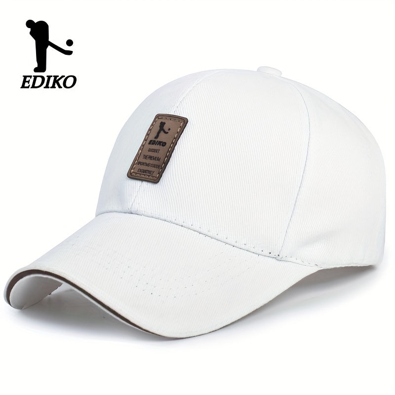 EDIKO Unisex Baseball Cap, 100%, Breathable Sun Protection Hat for Men & Women, Casual Outdoor Golf Cap, Woven, Hand Washable - Black