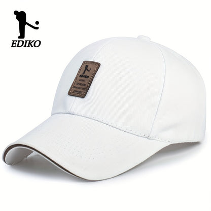 EDIKO Unisex Baseball Cap, 100%, Breathable Sun Protection Hat for Men & Women, Casual Outdoor Golf Cap, Woven, Hand Washable - Black