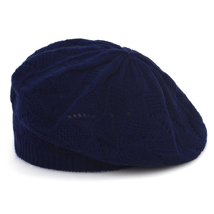 Hollow Out Breathable Beret Hats Casual Solid Color Painter Cap Elastic Berets For Women daily use
