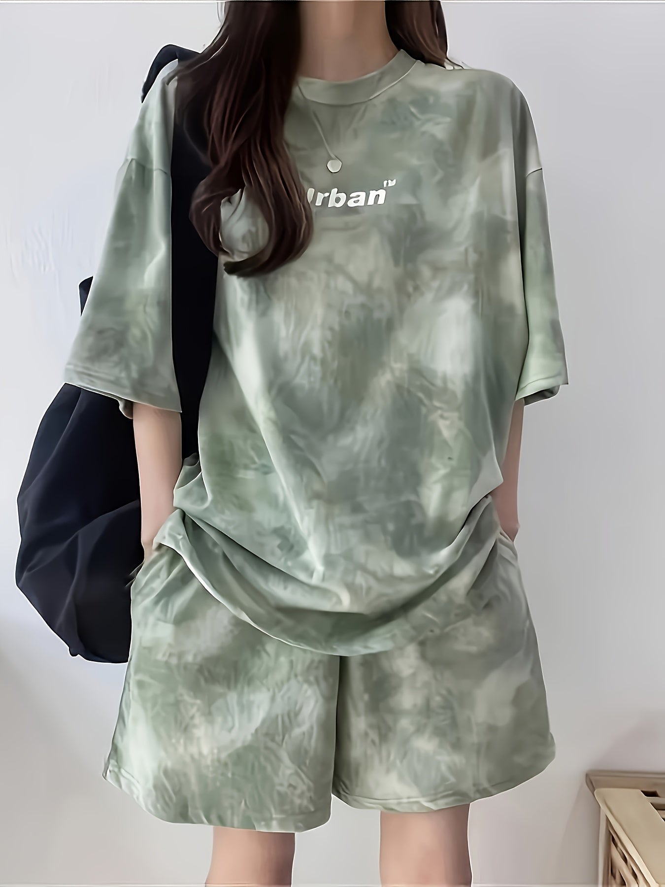 Women's Tie-Dye Loose Fit Short Sleeve Pajama Set